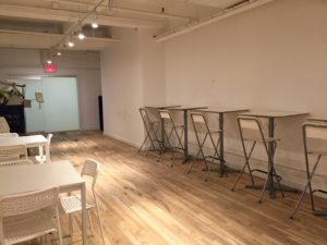 Stand up desks in an office space in SoHo